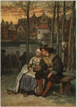 A Young Couple, by Jan August Hendrik Leys