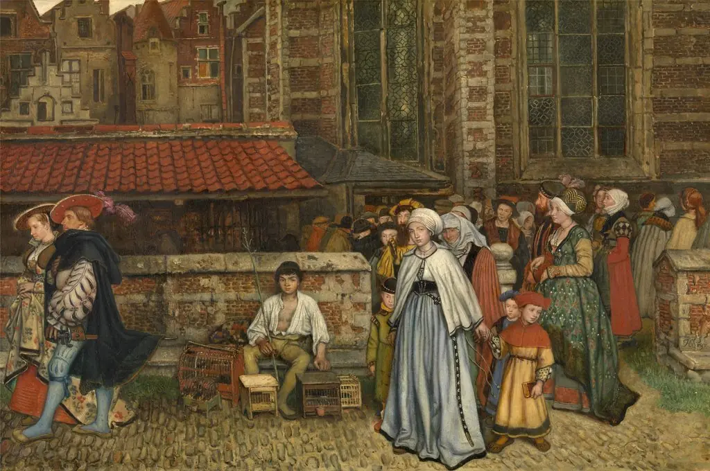 After Mass, by Jan August Hendrik Leys
