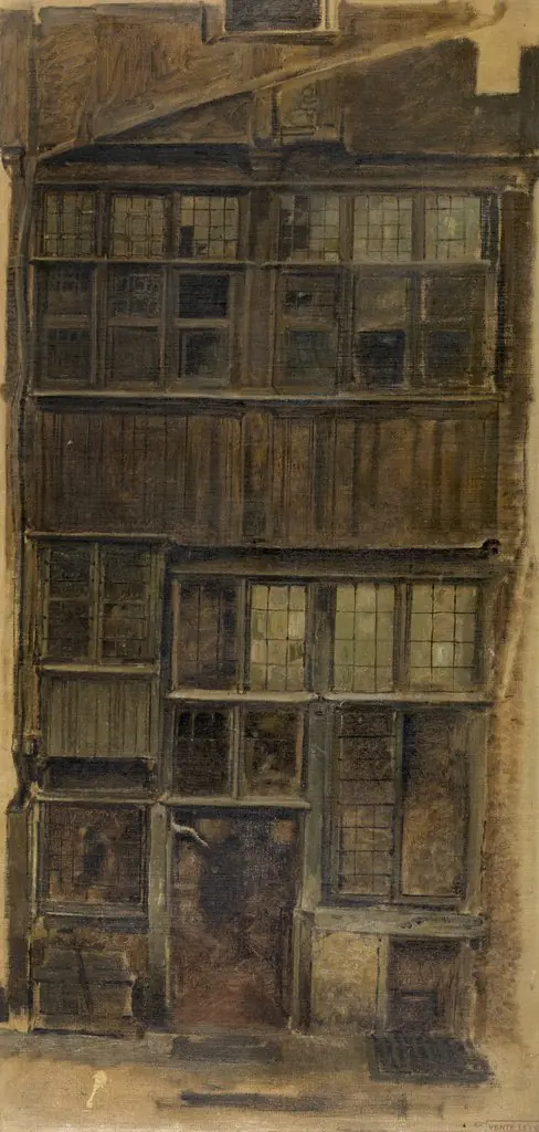 An Old Façade on the Melkmarkt, by Jan August Hendrik Leys
