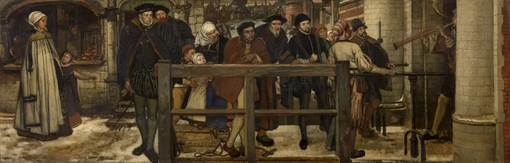 At the Town Gate, by Jan August Hendrik Leys