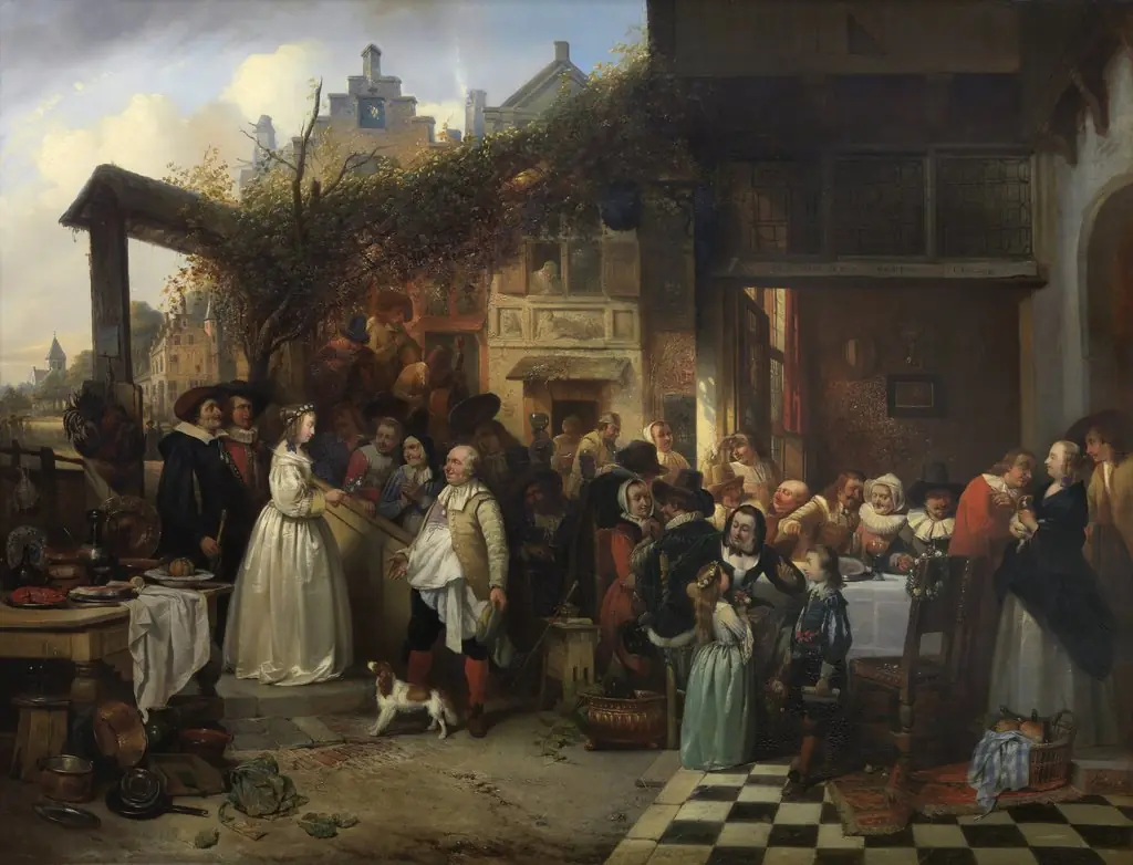 Wedding in Flanders in the Seventeenth Century, by Jan August Hendrik Leys