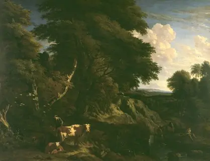 Landscape with animals, by Jan Baptist Huysmans