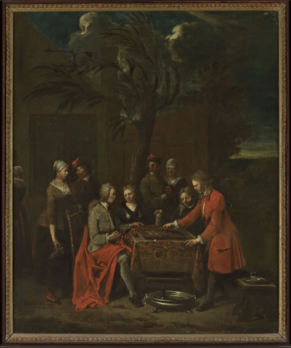 Company playing, by Jan Baptist Lambrechts, oil, 1715