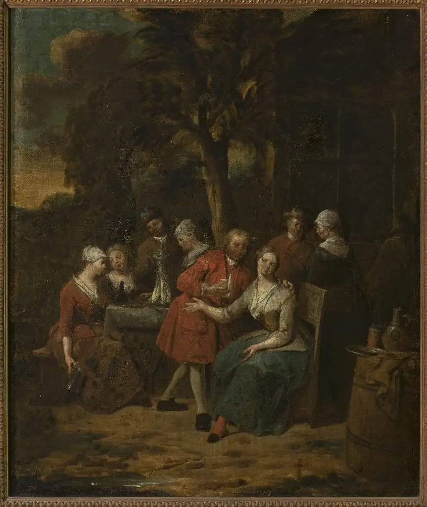 Scene in the garden, by Jan Baptist Lambrechts
