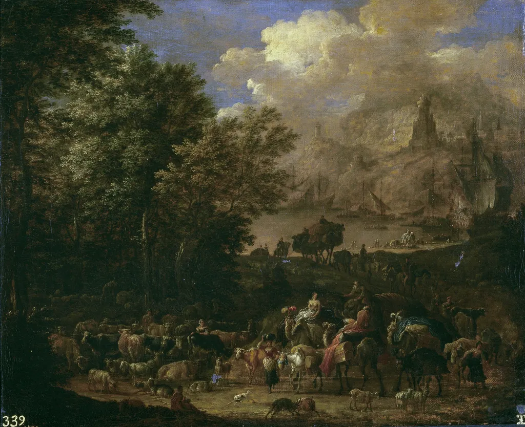Jacob's Journey, by Jan Baptist van der Meiren, oil, 1700