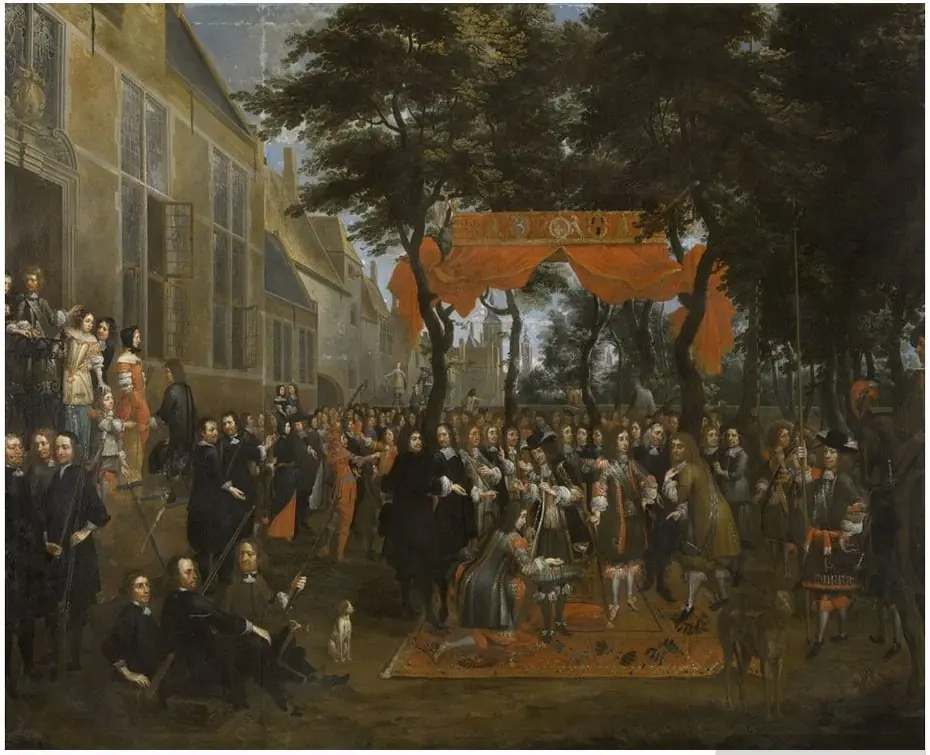 The Reception of Charles II and his Brothers, by Jan Baptist van Meunincxhove