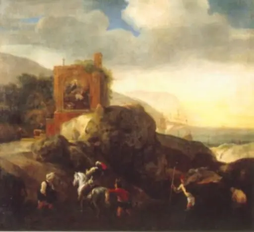 Peisaj cu monument ex-voto, by Jan Baptist Weenix