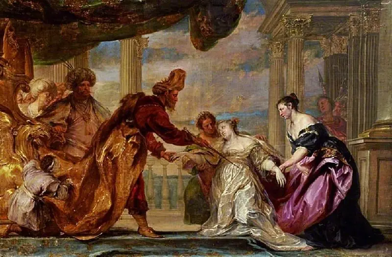 Esther before Ahasuerus, by Jan Boeckhorst