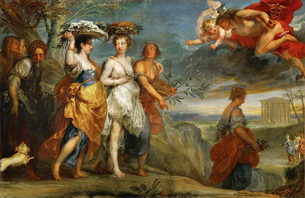 Mercury beholds Herse, by Jan Boeckhorst, color, 1650