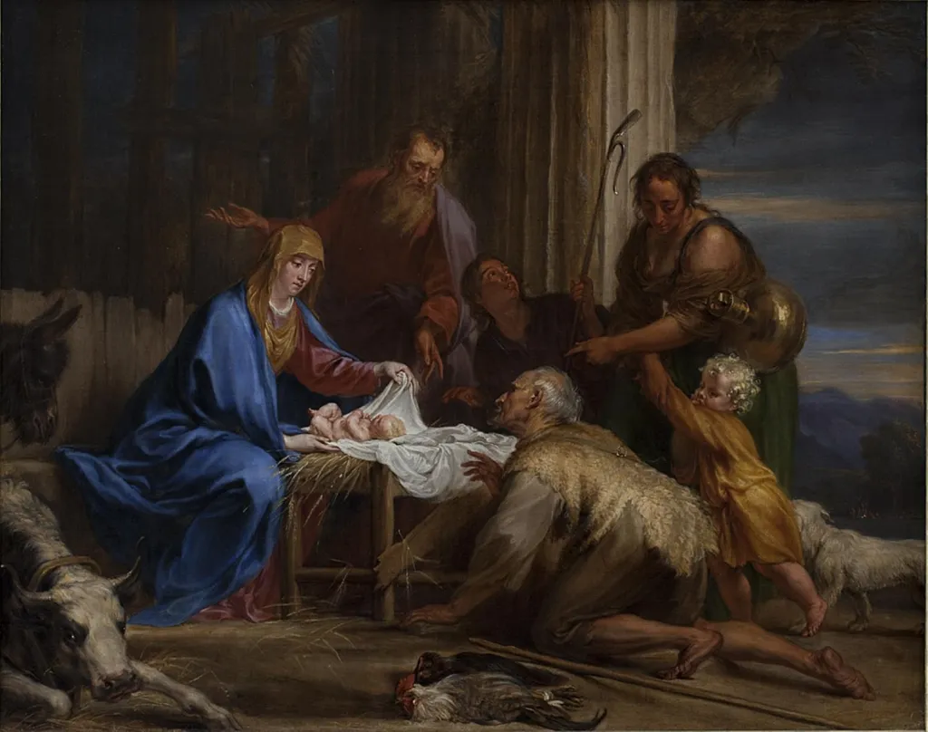 The Adoration of the Shepherds, by Jan Boeckhorst, oil, 1655