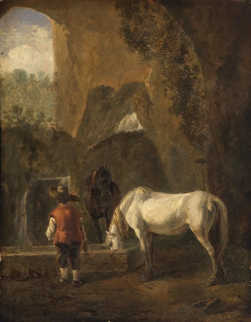 A Horse Drinking, by Jan Both