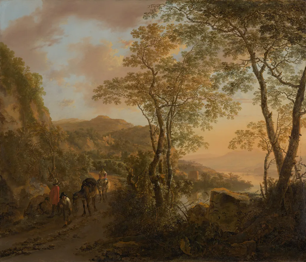 Italian landscape, by Jan Both, oil, 1645