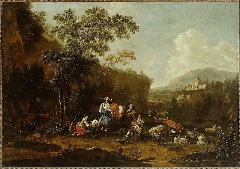Italian landscape with a group of shepherds, by Jan Both