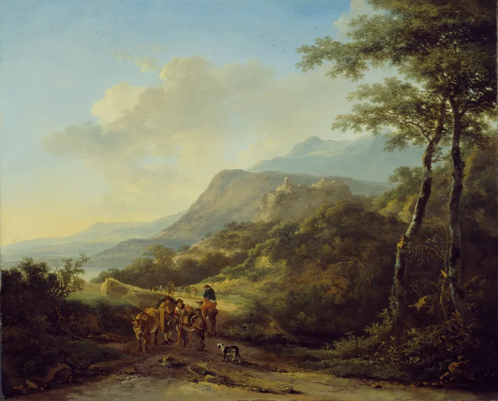Italian Landscape with Travelers, by Jan Both, oil, 1650