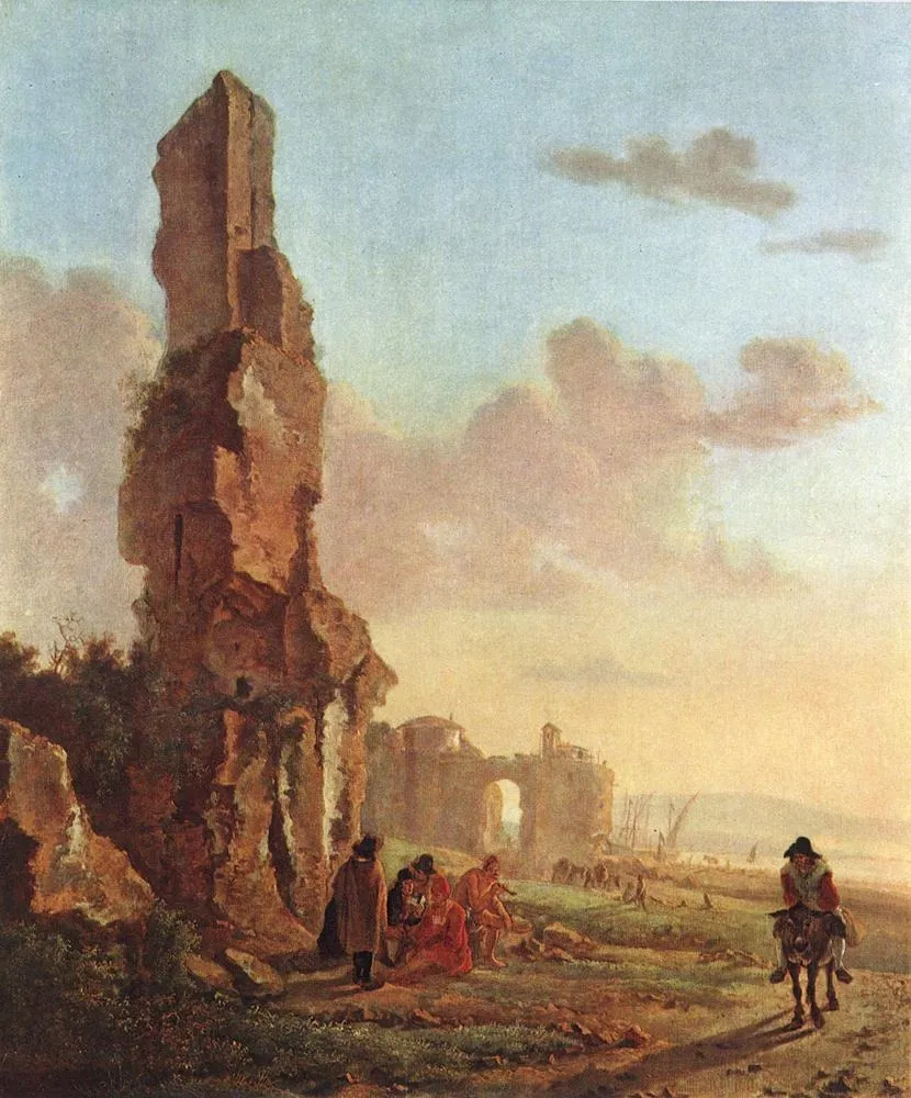 Ruins at the Sea, by Jan Both, oil, 1625