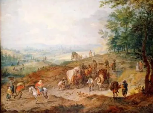 Drum lângă pădure, by Jan Brueghel I