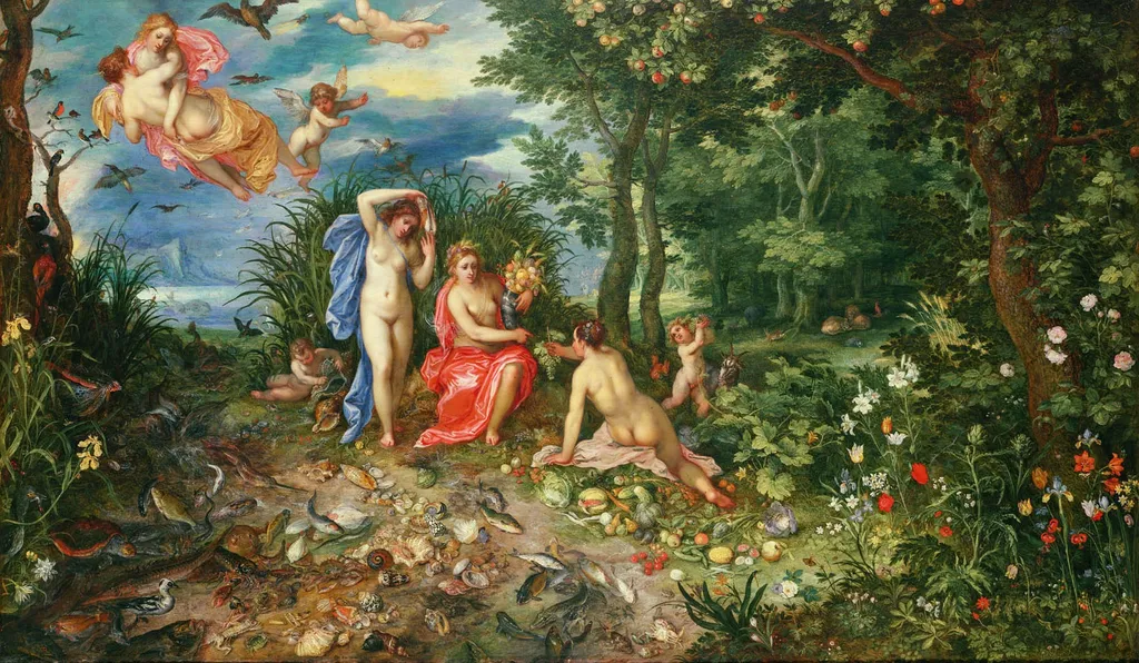 Ceres and the Four Elements, by Jan Brueghel, the elder, oil, 1604