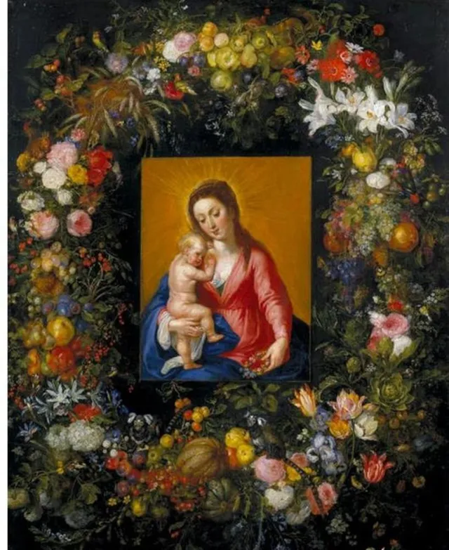 Garland with the Virgin and Child