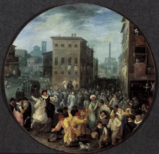 Roman Carnival: Allegory of Winter, by Jan Brueghel, the elder, oil, 1598