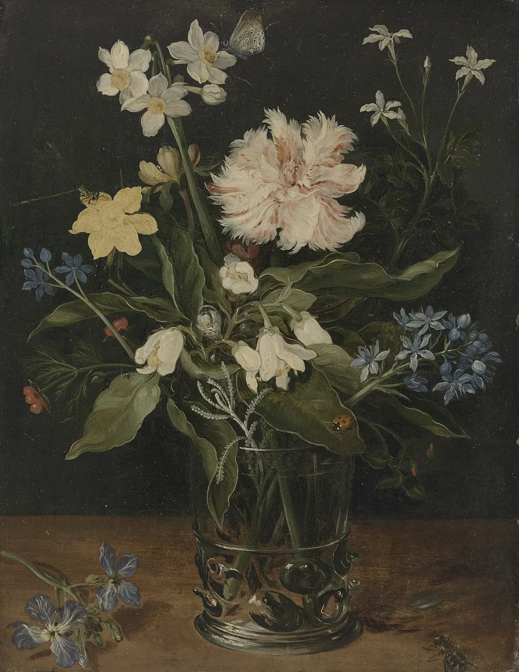 Still Life with Flowers in a Glass, by Jan Brueghel, the elder, oil