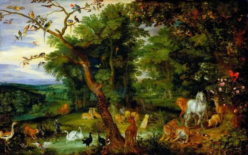 The Garden of Eden with the Temptation in the Background, by Jan Brueghel, the elder