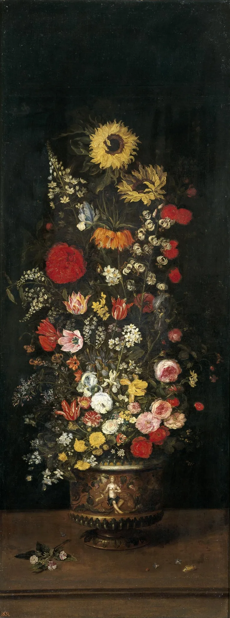 Vase of Flowers, by Jan Brueghel, the elder, oil, 1601