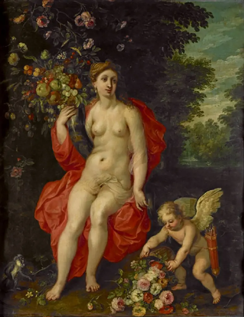 Venus and Amor as Allegory of Abundance, by Jan Brueghel, the elder