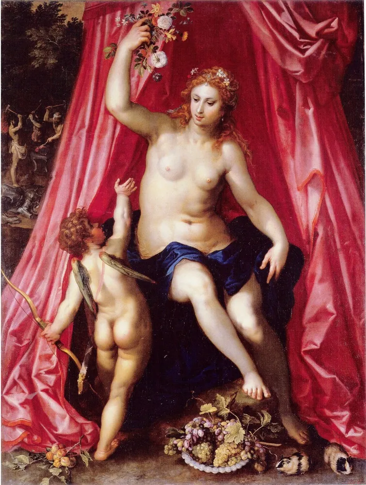 Venus and Cupid, by Jan Brueghel, the elder, oil, 1600