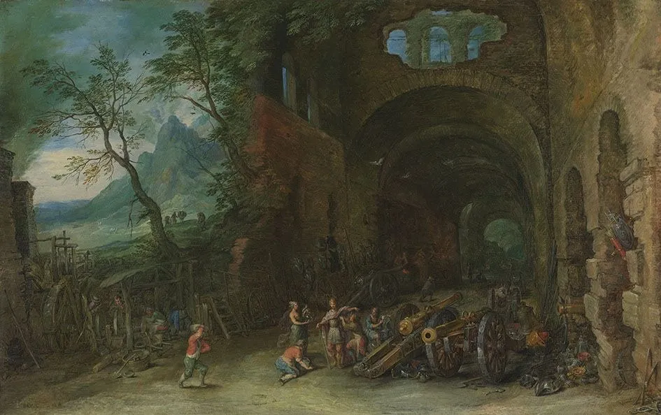 Venus and Mars at the forge of Vulcanus, by Jan Brueghel, the elder, oil