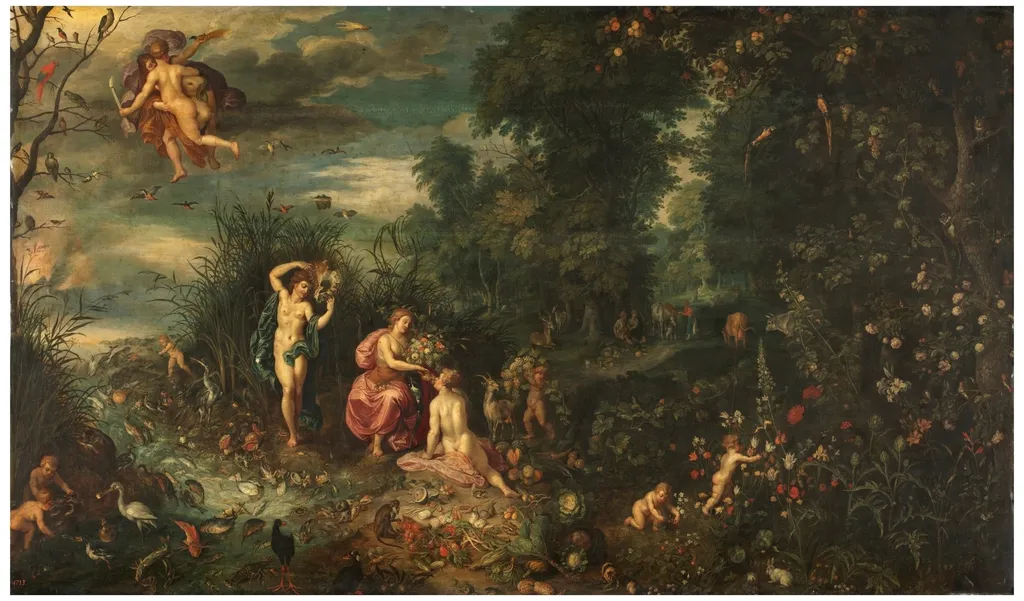 Abundance and the Four Elements, by Jan Brueghel the Younger, oil, 1650