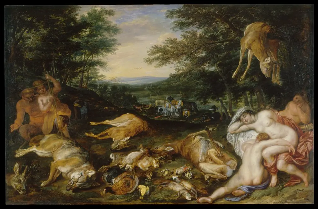 Diana and Her Nymphs after Their Hunt, by Jan Brueghel the Younger