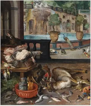 Fragment of 'Christ in the House of Martha and Mary', by Jan Brueghel the Younger, 1628