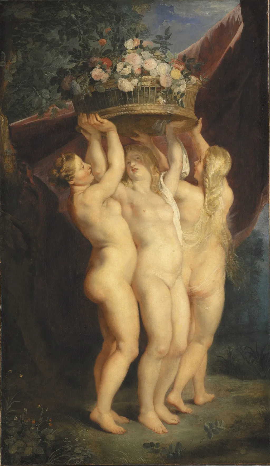The Three Graces, by Jan Brueghel the Younger, oil, 1622