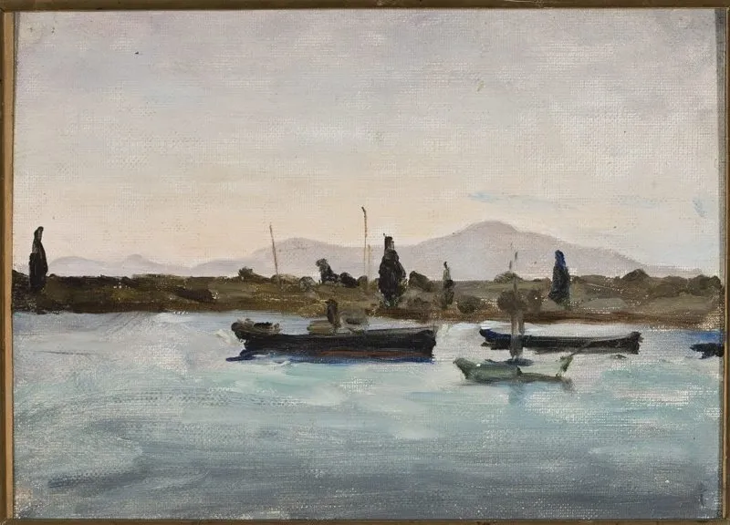 Boats at the coast, Marmora – Tuscula. From the journey to Palestine, by Jan Ciągliński, unspecified, 1901