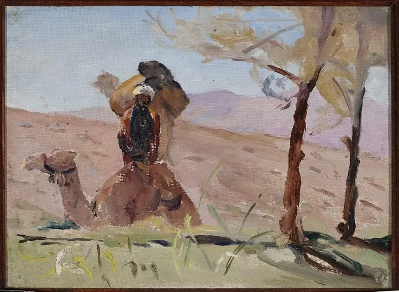 Desert. Resting in Mount Lebanon. From the journey to Palestine, by Jan Ciągliński, unspecified, 1901