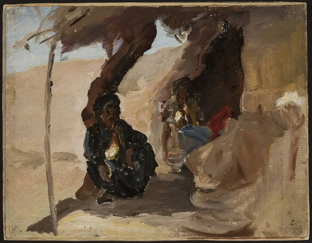 Desert - Resting in the desert. From the journey to Palestine, by Jan Ciągliński