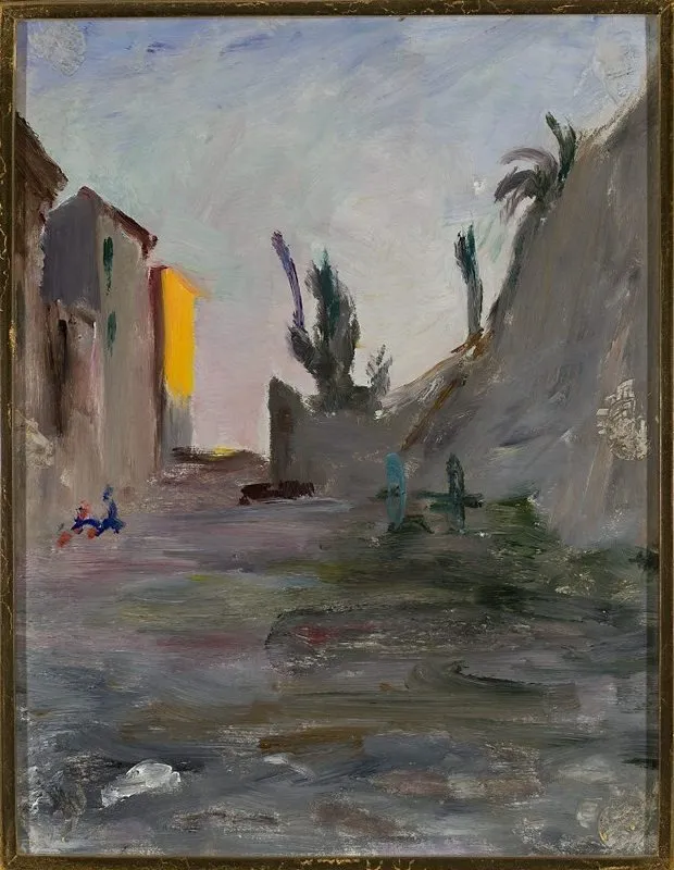 Evening in Bordighera. From the journey to Italy, by Jan Ciągliński, oil, 1898