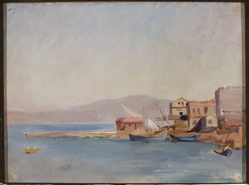 Harbour – study. From the journey to Constantinople, by Jan Ciągliński, unspecified, 1897