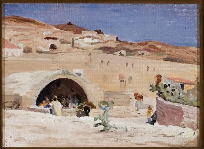 Mary’s Well in Nazareth. From the journey to Palestine, by Jan Ciągliński, unspecified, 1901