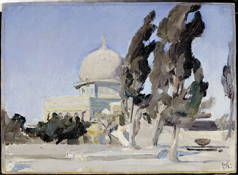 Mosque of Omar in Jerusalem. From the journey to Palestine, by Jan Ciągliński