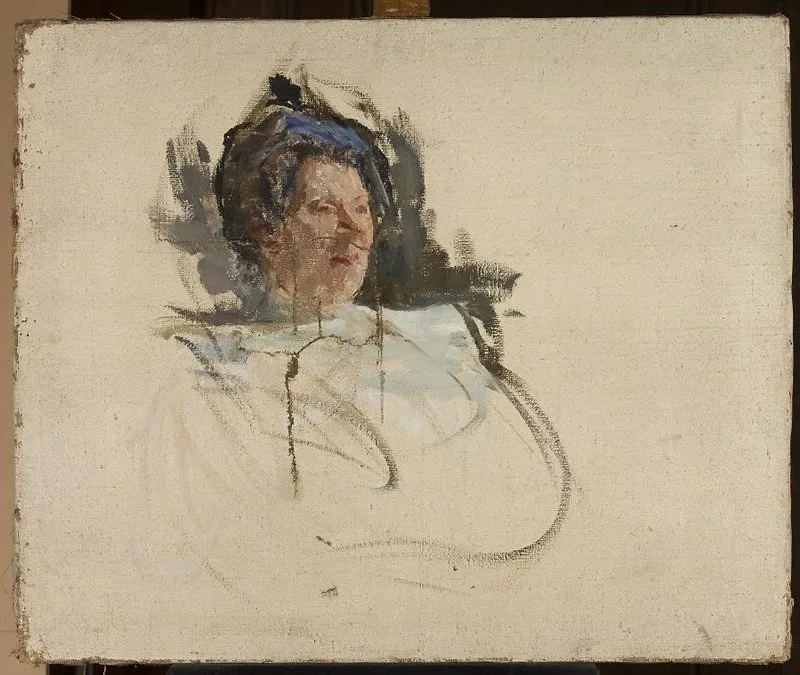 Portrait of Alina Doré, singer, by Jan Ciągliński, oil, 1900