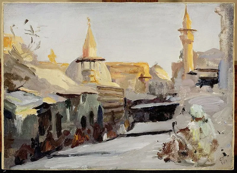 Street in Damascus. From the journey to Palestine, by Jan Ciągliński, unspecified, 1901