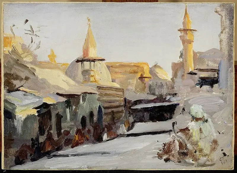 Street in Damascus. From the journey to Palestine, by Jan Ciągliński