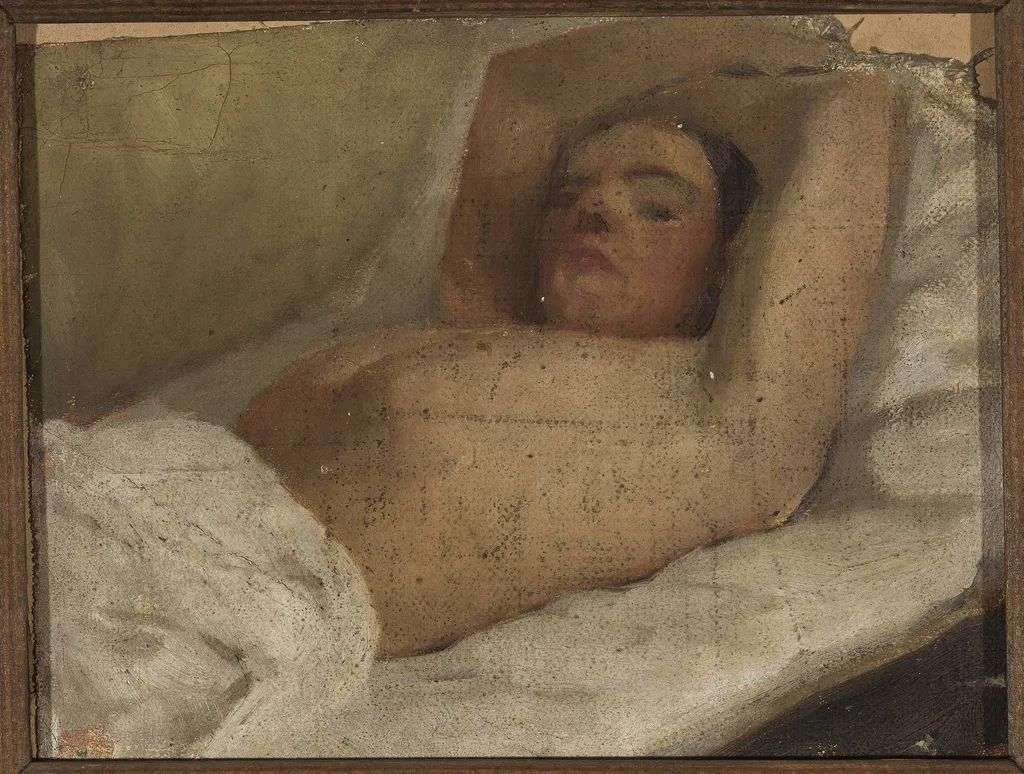 Study of a reclining woman, by Jan Ciągliński, unspecified, 1890