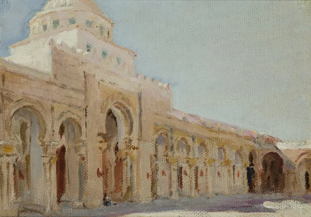 The Great Mosque of Kairouan – Tunis. The Cycle: "From the Travel to Tunis", by Jan Ciągliński