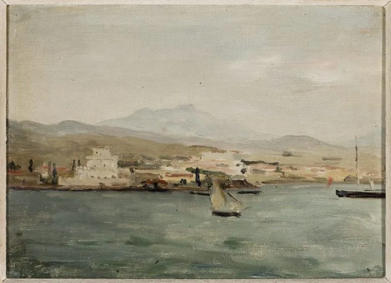 View of the port in Saloniki. From the journey to Palestine, by Jan Ciągliński, unspecified, 1901