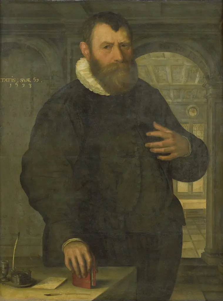 Portrait of Bartholomeus van der Wiere (1534-1603), by Jan Claesz., 1597