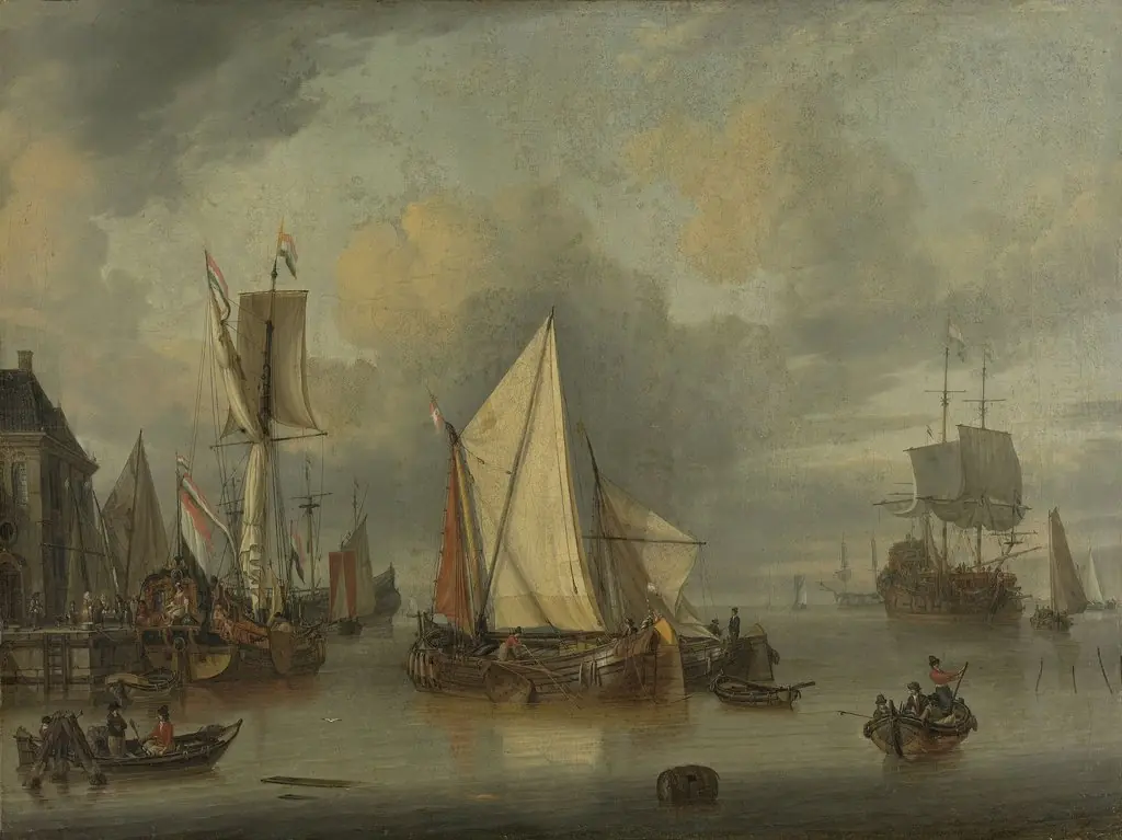 A Calm (Ships in the Harbor by Calm Weather), by Jan Claesz Rietschoof