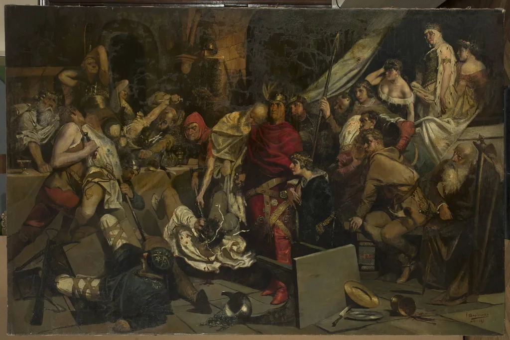 Bloody feast of Count Gero, by Jan Czesław Moniuszko, oil, 1894