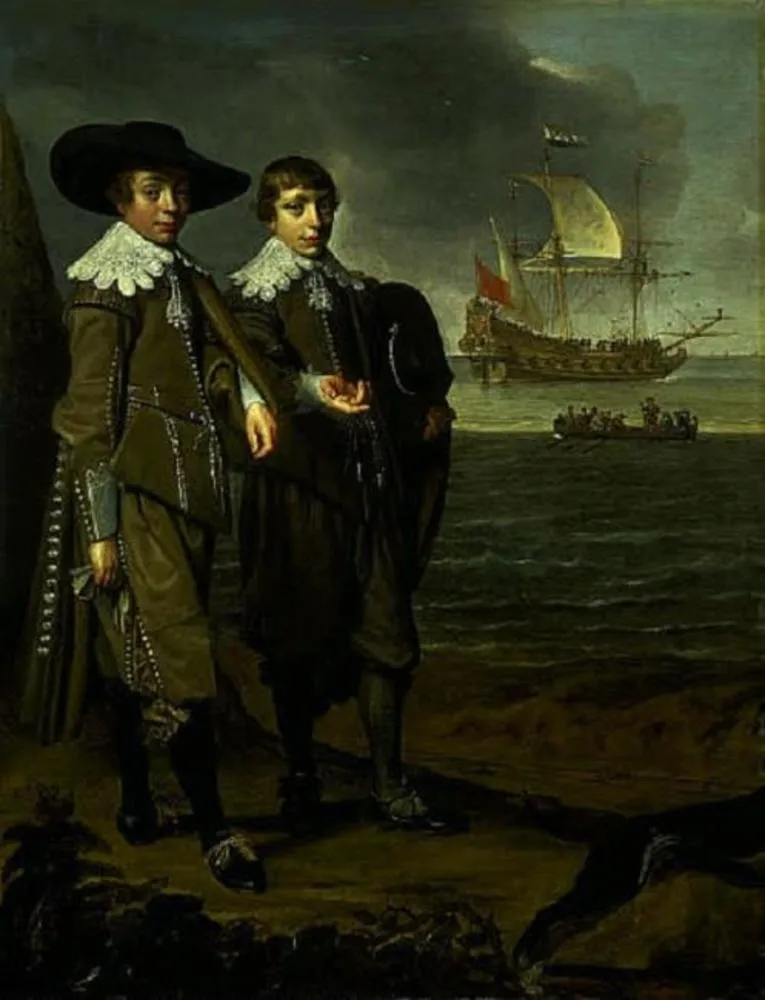 A Dutch Family Group (Portrait of Two Boys), by Jan Daemen Cool, oil, 1633